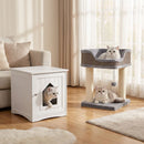 Two-Piece Cat Perch and White Litter Cabinet Set – view 1