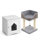 Two-Piece Cat Perch and White Litter Cabinet Set – view 3