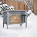 Insulated Fir Wood Cat House with Lift-Up Roof and Divider – view 2