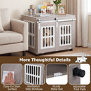 80 cm Grey Dog Crate Furniture with Sliding Barn Doors – Grey view 10
