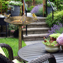Pedestal Garden Bird Bath with Sparrow Ornament – image 1