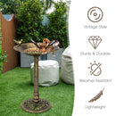 Pedestal Garden Bird Bath with Sparrow Ornament – image 3