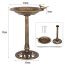 Pedestal Garden Bird Bath with Sparrow Ornament – image 4