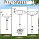Pedestal Garden Bird Bath with Sparrow Ornament – image 5