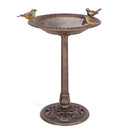 Pedestal Garden Bird Bath with Sparrow Ornament – image 7