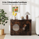 82 cm Dog Crate Side Table with Translucent Window – Rustic Brown – view 6