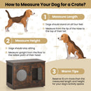 82 cm Dog Crate Side Table with Translucent Window – Rustic Brown – view 10