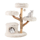 102 cm Pear Wood Cat Tower with Flower Platforms – view 3