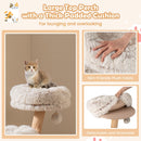 102 cm Pear Wood Cat Tower with Flower Platforms – view 6