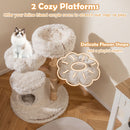102 cm Pear Wood Cat Tower with Flower Platforms – view 7