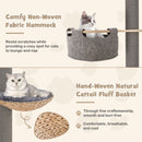 Floor-to-ceiling cat tree with 5 tiers, adjustable height, and compact design for indoor kittens and adult cats.