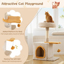 61 cm Cat Tower with Ear-Shaped Perch and Condo – view 9
