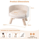 42 cm Round Pet Chair with Pine Wood Legs – White view 5