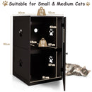 2-tier litter box enclosure with anti-toppling system, featuring spacious design and ventilation for small to medium.