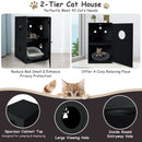 2-tier litter box enclosure with spacious cabinet top, large viewing hole, and multiple vents for air circulation.