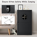 2-tier litter box enclosure in black with anti-toppling system, featuring a round entrance hole and spacious top for.
