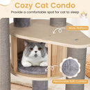 Cozy cat condo with a wide platform and removable soft cushion, perfect for lounging and relaxing in small spaces.