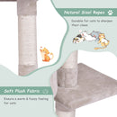 140 cm cat tree with natural sisal ropes and soft plush fabric, perfect for scratching, climbing, and lounging.