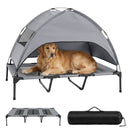 122.5 cm Elevated Dog Cot with Removable Canopy – Grey – view 1