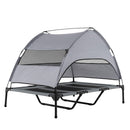 122.5 cm Elevated Dog Cot with Removable Canopy – Grey – view 2