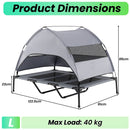 122.5 cm Elevated Dog Cot with Removable Canopy – Grey – view 10