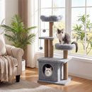 96 cm Grey Cat Tower with Flower Perch and Condo – view 2
