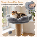 96 cm Grey Cat Tower with Flower Perch and Condo – view 6