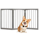 3-Panel Folding Fir Wood Pet Gate – Grey – view 3