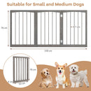 3-Panel Folding Fir Wood Pet Gate – Grey – view 5
