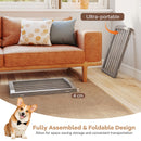 3-Panel Folding Fir Wood Pet Gate – Grey – view 8