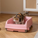 Cat Litter Tray with Sliding Sifting Rake and Waste Drawer – view 1