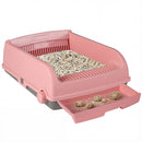 Cat Litter Tray with Sliding Sifting Rake and Waste Drawer – view 3