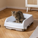 Cat Litter Tray with Sliding Sifting Rake and Waste Drawer – view 1