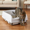 Cat Litter Tray with Sliding Sifting Rake and Waste Drawer – view 2