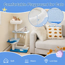 3-level ocean-themed cat tree with sisal scratching posts and soft teddy fleece for comfortable lounging and play.