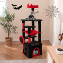 133 cm Gothic Cat Tower with Red Perch and Hammock – view 1
