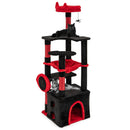 133 cm Gothic Cat Tower with Red Perch and Hammock – view 3