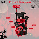 133 cm Gothic Cat Tower with Red Perch and Hammock – view 5