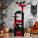 133 cm Gothic Cat Tower with Red Perch and Hammock – view 6