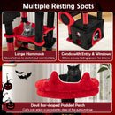 133 cm Gothic Cat Tower with Red Perch and Hammock – view 7