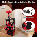 133 cm Gothic Cat Tower with Red Perch and Hammock – view 8