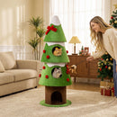 158 cm Festive Cat Tower with Three Condos – view 1