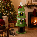 158 cm Festive Cat Tower with Three Condos – view 2