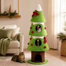 158 cm Festive Cat Tower with Three Condos – view 6