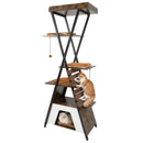 185 cm Metal-Frame Cat Tower with Condo and Four Platforms – view 4