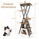 185 cm Metal-Frame Cat Tower with Condo and Four Platforms – view 5
