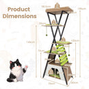 185 cm Metal-Frame Cat Tower with Condo and Four Platforms – view 5