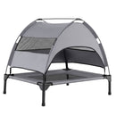 78.5 cm Elevated Pet Cot with Removable Canopy – Grey view 2