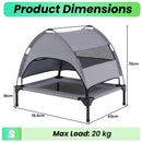 78.5 cm Elevated Pet Cot with Removable Canopy – Grey view 3