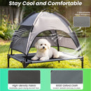 78.5 cm Elevated Pet Cot with Removable Canopy – Grey view 5